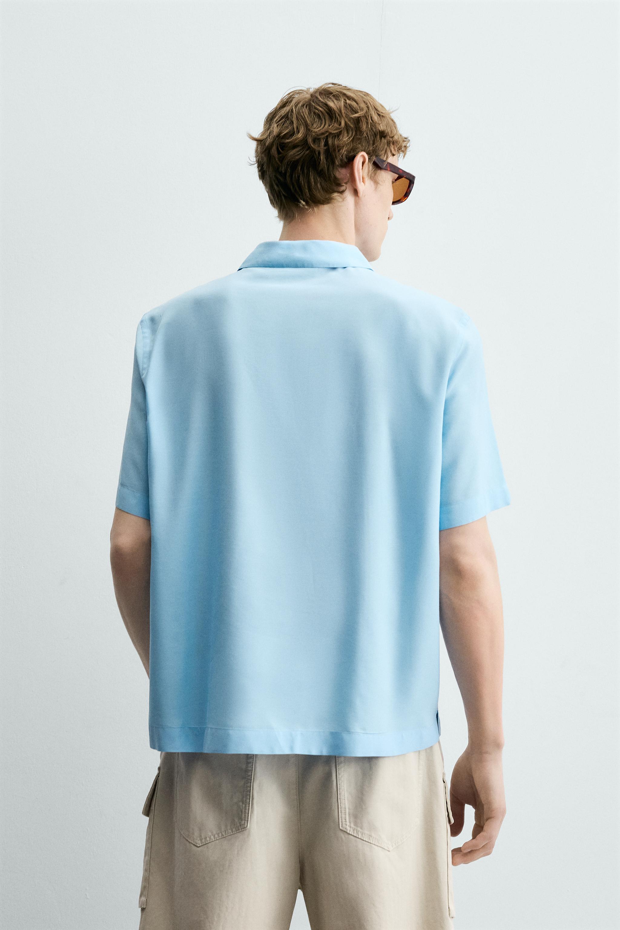 FLOWY VISCOSE BLEND POLO SHIRT